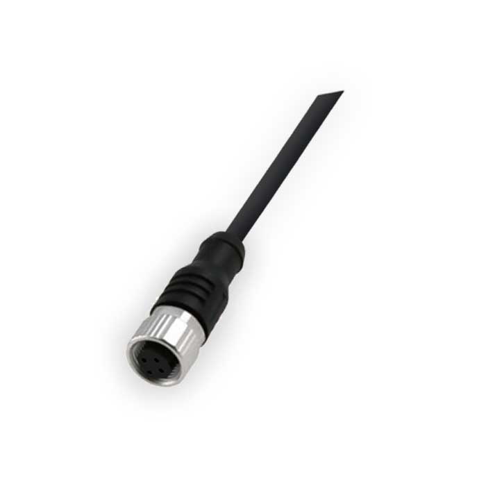 M8 3Pin，母头直型、单端预铸PUR柔性电缆、黑色护套、耐高温、63H001-XXX